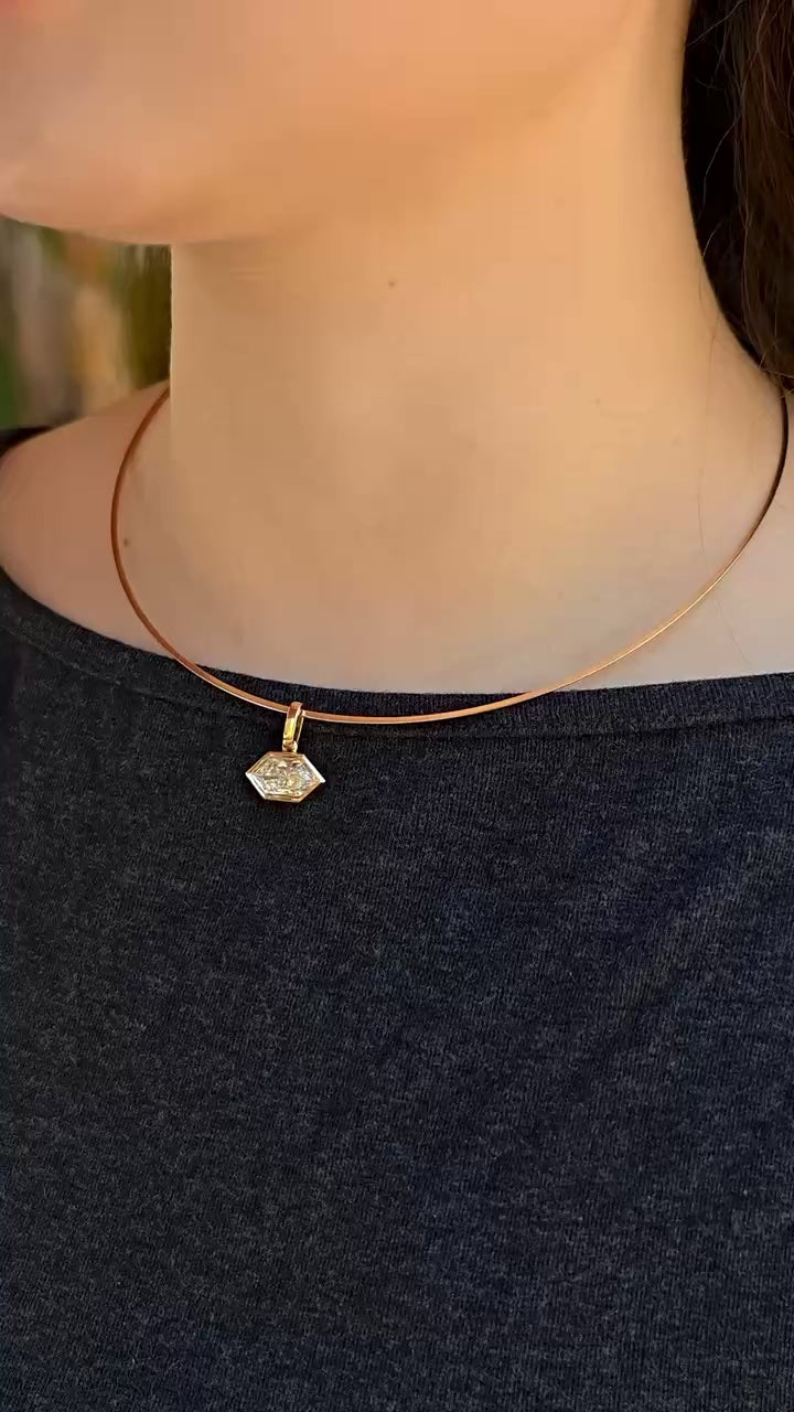 2.18CT Dutch Marquise Lab Diamond 18K Gold Omega Choker
